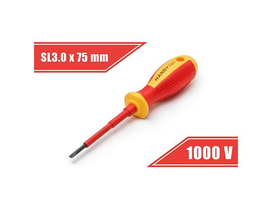 Šroubovák 3x75 plochý elektro HANDY 10560