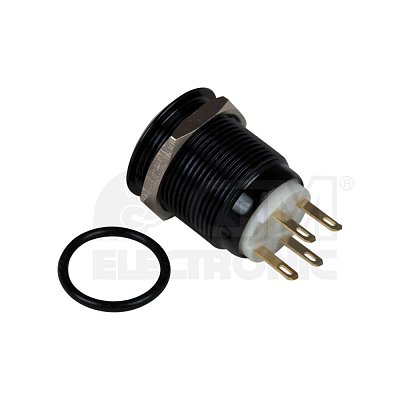 Antivandal spínač, nepodsvětlený, 2póly, OFF-(ON)/ON-(OFF), 5A/250V