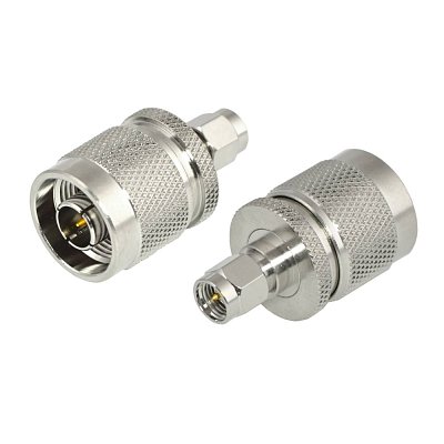 Redukce z SMA vidlice na N vidlice. Impedance 50ohm. Materiál: niklovaná mosaz (NM), izolace: teflon 