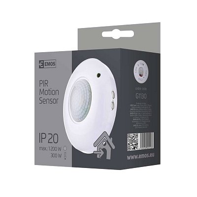 PIR pohybové čidlo IP20 1200W, 360°, 6m