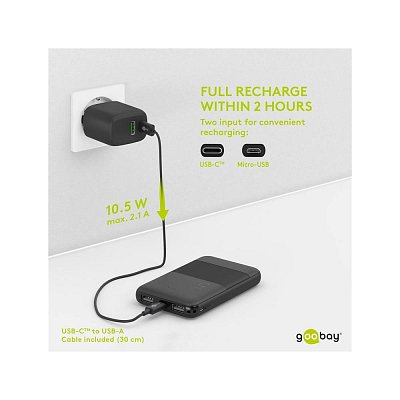 Powerbanka 5000mAh, LED displej