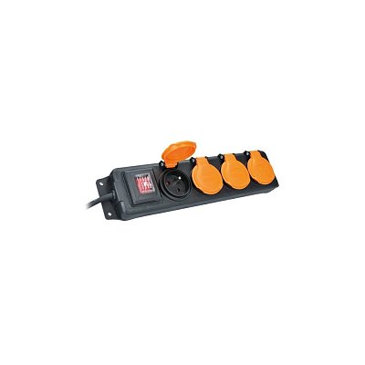 Prodlužovací kabel venkovní 230V 10m 4x zásuvka s vypínačem, IP44