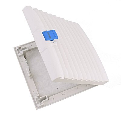 Plastová mřížka s filtrem a předním krytem pro ventilátory 120x120mm