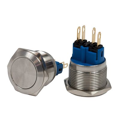 Antivandal spínač, nepodsvětlený, 2póly, OFF-(ON)/ON-(OFF), 5A/250V