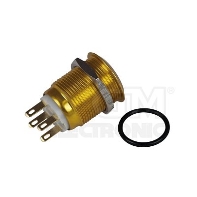 Antivandal spínač, nepodsvětlený, 2póly, OFF-(ON)/ON-(OFF), 5A/250V