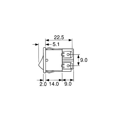 Kolébkový spínač zelený s podsvětlením I-O, 2 póly, ON-OFF, 10A/250V