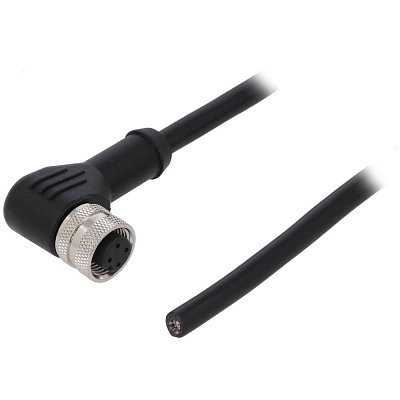Průmyslový konektor 4pin, 250VAC, 4A, IP65, M12 na kabelu 1m