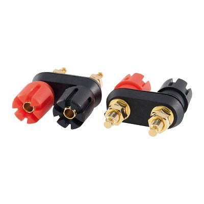 Zdířka do panelu; průměr 4mm; černá/červená; 25V/15A AC; 60/15A DC