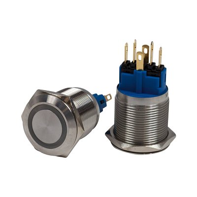 Antivandal spínač, podsvětlení červené, 2póly, OFF-ON/ON-OFF, 5A/250V