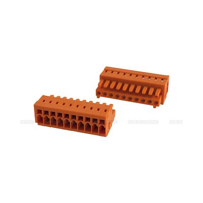 Násuvná zásuvka (female) do DPS, oranžová. 160V/10A