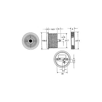 Sirénka, 12V,, 87dB, 3,6kHz, vývody - svorka se šroubkem, 36,5x23,5mm