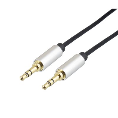 propojovací audio kabel JACK 3,5mm STEREO vidlice na JACK 3,5mm STEREO vidlice, 5m, zlacený