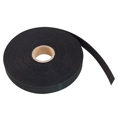 Stahovací pásek se suchým zipem 10mx15mm, PP/Nylon, černý