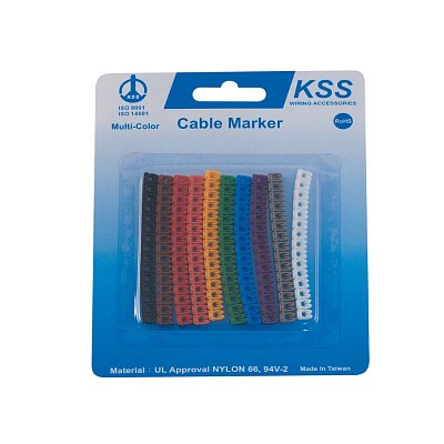 Označovací kroužky na kabel 0,5-1,5 mm2, čísla 0-9, sada 150ks