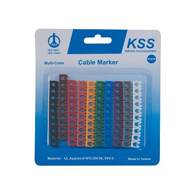 Označovací kroužky na kabel 4-6 mm2, čísla 0-9, sada 100ks