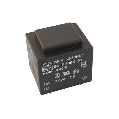 EI 30/18; 1x24V/0,125A; 3VA; 230V; 32,5x27,5x29,5mm; do DPS