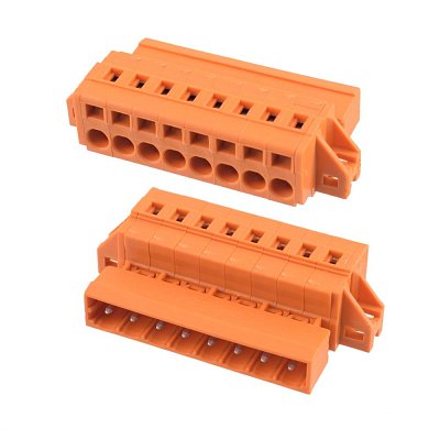 Násuvná vidlice (male) na kabel, oranžová. 320V/12A