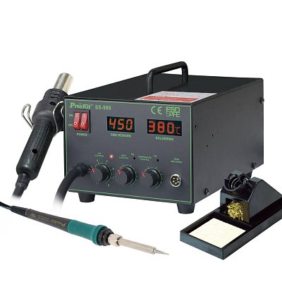Kombinovaná pájecí/horkovzdušná stanice 640+40W, 100-480°C
