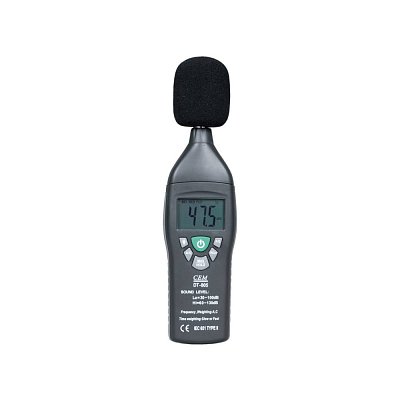 Měřič rozsahu zvuku a frekvence 30-130dB, přesnost +/-1,5dB