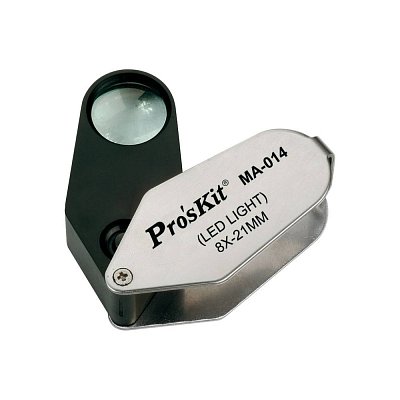 Ruční lupa, zvětšení 8x s LED osvětlením