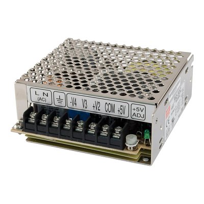 Spínaný zdroj pro vestavbu krytý 50W, 4 výstupy, 5V/5A DC, 15V/1A DC, -5V/0,5A DC, -15V/0,5A DC
