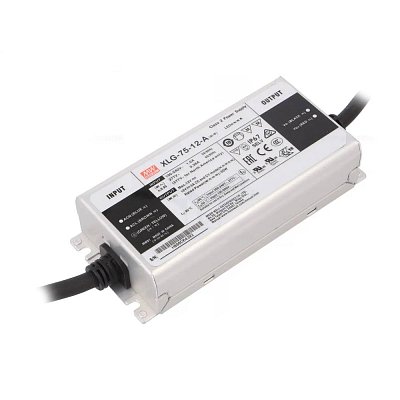 Spínaný zdroj konstantního výkonu IP67, 75W, 8,4..12V/2,5..5A DC