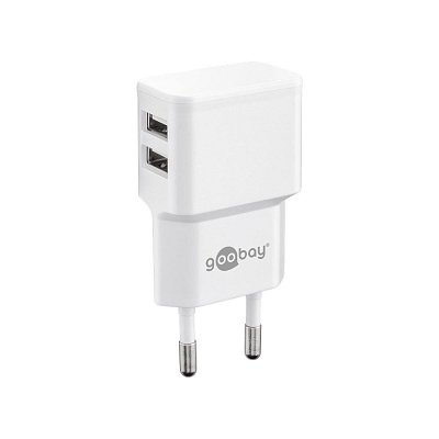 Napájecí síťový adaptér, 2 x USB-A, 5V/1200mA,  5V/1200mA, max. 2000mA celkově