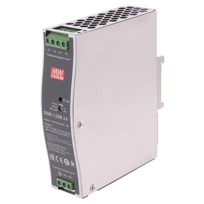 DC/DC měnič na DIN lištu 120W, 16,8..33,6V -> 24V/5A