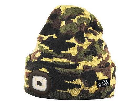 Čepice s čelovkou CATTARA 14020 Army nabíjecí