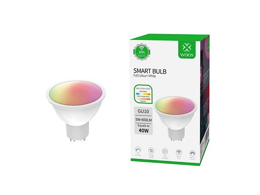Smart LED žárovka GU10 5,5W RGB CCT WOOX R9076 WiFi Tuya