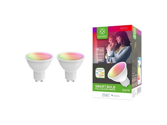 Smart sada LED žárovek GU10 5,5W RGB CCT WOOX R9076/2pack WiFi Tuya