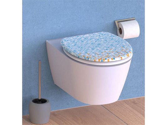 WC sedátko SCHÜTTE Mosaik Blau-Orange Soft Close