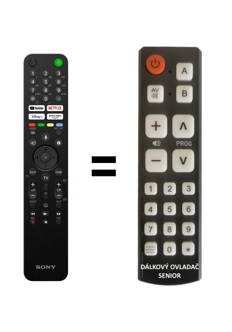 Sony RMF-TX520E replacement remote control for seniors