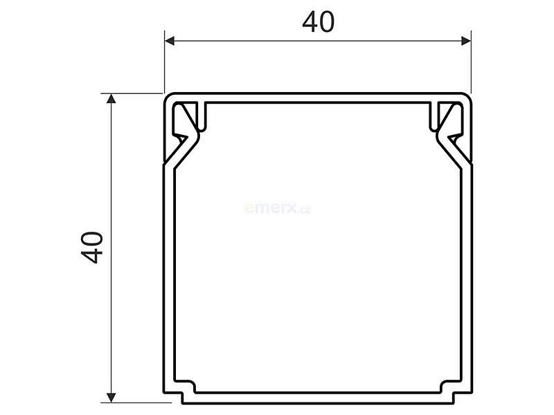 Lišta KOPOS LHD 40x40 HD hranatá