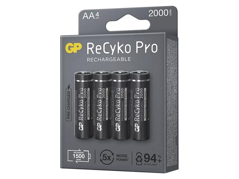 Baterie AA (R6) nabíjecí 1,2V/2000mAh GP Recyko Pro 4ks