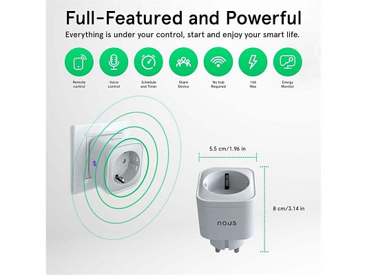 Smart zásuvka NOUS A7 WiFi Tuya