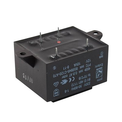 EI 48/16,8; 1x12V/0,833A; 10VA; 230V; 60x42,3x34,6mm; 2 úchyty