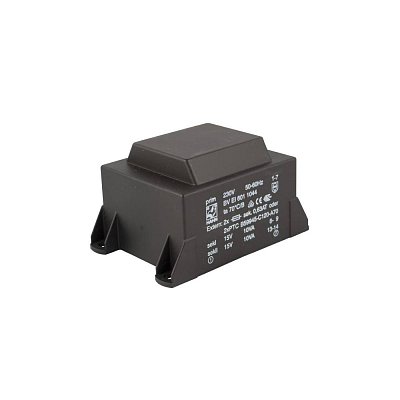EI 60/21; 2x15V/0,667A; 20VA; 230V; 81,5x54,8x44,7mm; 4 úchyty