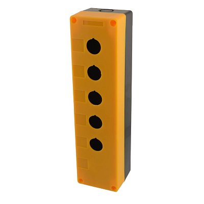 Krabička pro průmyslový ovladač; 5 tlačítek; 276x63x70mm; ABS; oranžová/černá