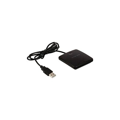 Čtečka čipových karet s USB-A 2.0, Kompatibilita s paměťovými kartami Smart Card (ID), Materiál: černý plast, Typ karty: Smart Card ID-1, USB 2.0