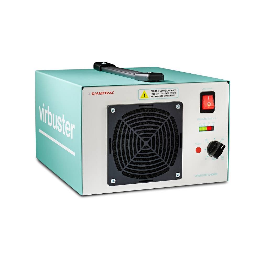Generátory ozonu, výkon O3 - 20000 mg, výkon ventilátoru - 190m3/h, elektronické ovládání, zobrazení zbývajícího času - LED bargraf