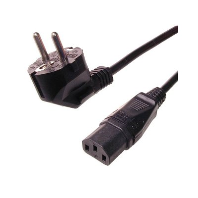 Napájecí síťový kabel EURO 230V 3x1,0mm2, 3m úhlová/přímá