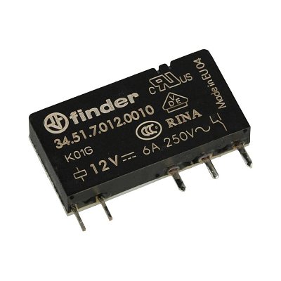 Elektromagnetické relé s DC cívkou 12V/6A
