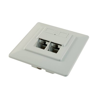 Zásuvka pod omítku 2x RJ45 (ethernet), CAT 5e