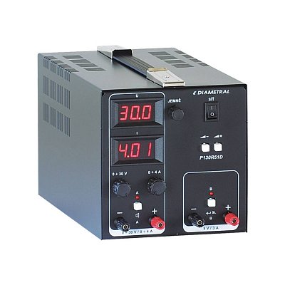 DC laboratorní zdroj 1x0-30V/4A; 5V/3A 