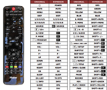 Haier LE32C800C náhradní dálkový ovladač jiného vzhledu