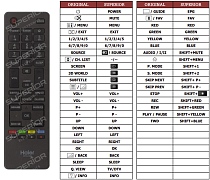 Haier LE39B9000 náhradní dálkový ovladač jiného vzhledu