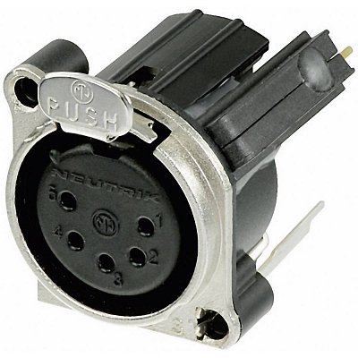 Mikrofonní XLR konektor do panelu, zásuvka 5 kontaktů