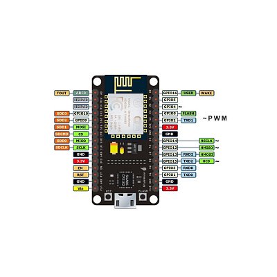 - NodeMCU je modul založený na kontroleru ESP8266 ESP-12N Lua WiFi