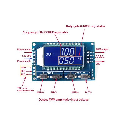 Modul PWM regulátoru s LCD displejem 3-28V/30mA